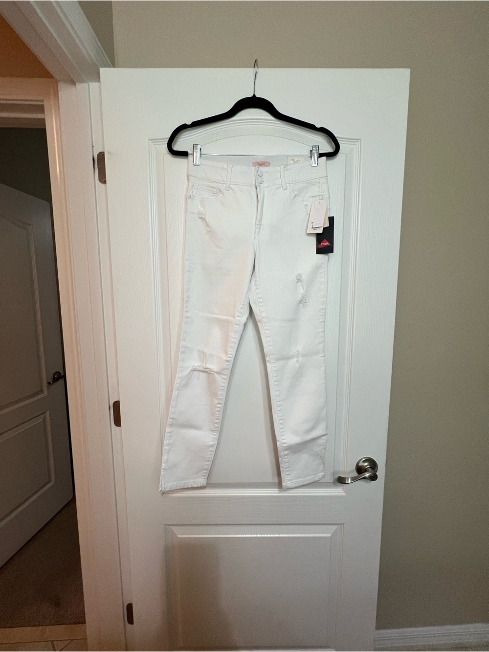 Candie's White Ankle Skinny Jeans - Distressed Stretch